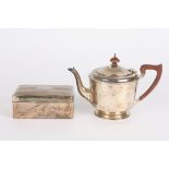 A Birmingham silver bachelors teapot
of tapered form with wooden knop, together with an engine