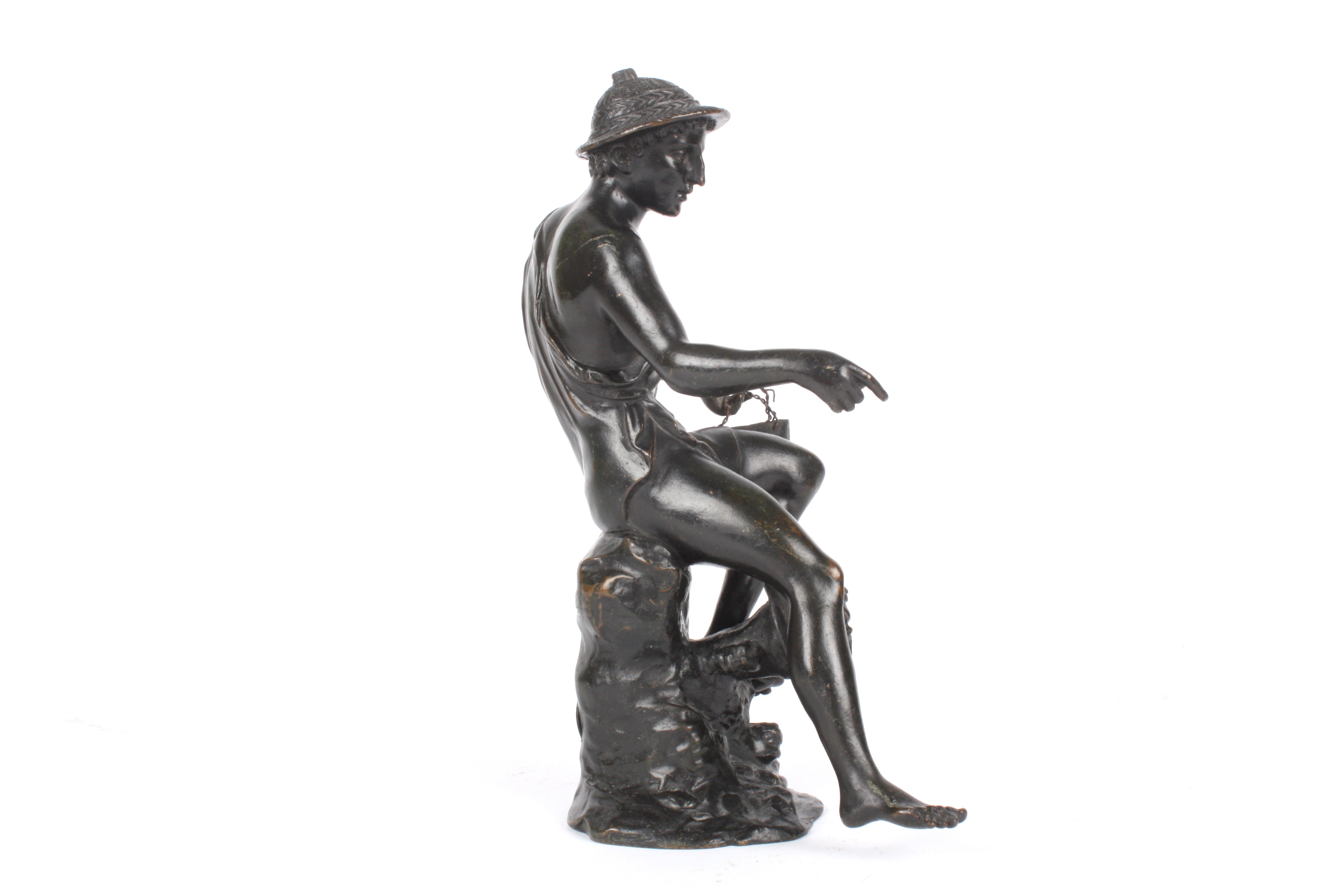 Chiurazzi Foundry, Naples
An Italian bronze sculpture of a young man seated on a naturalistic base - Image 4 of 5