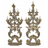 A pair of large carved and decorative gilt wood torcheres
possibly late 18th century/early 19th