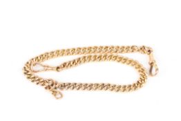 A 9ct gold Albert chain the graduated curb link chain, each stamped 9ctWeight 24.3g Condition