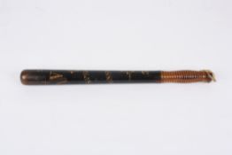 A Victorian painted Special Constable's truncheon by William Parkerwith painted Royal VR cypher and