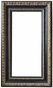 A collection of four ornate picture framesthe moulded black and gilt wood frames of various