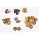 A large collection of assorted buttons 
including thirteen French Empire buttons, six Victorian