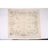 An interesting 19th century scarf titled 'Woman's Rights 1981' the cotton scarf printed in grey with