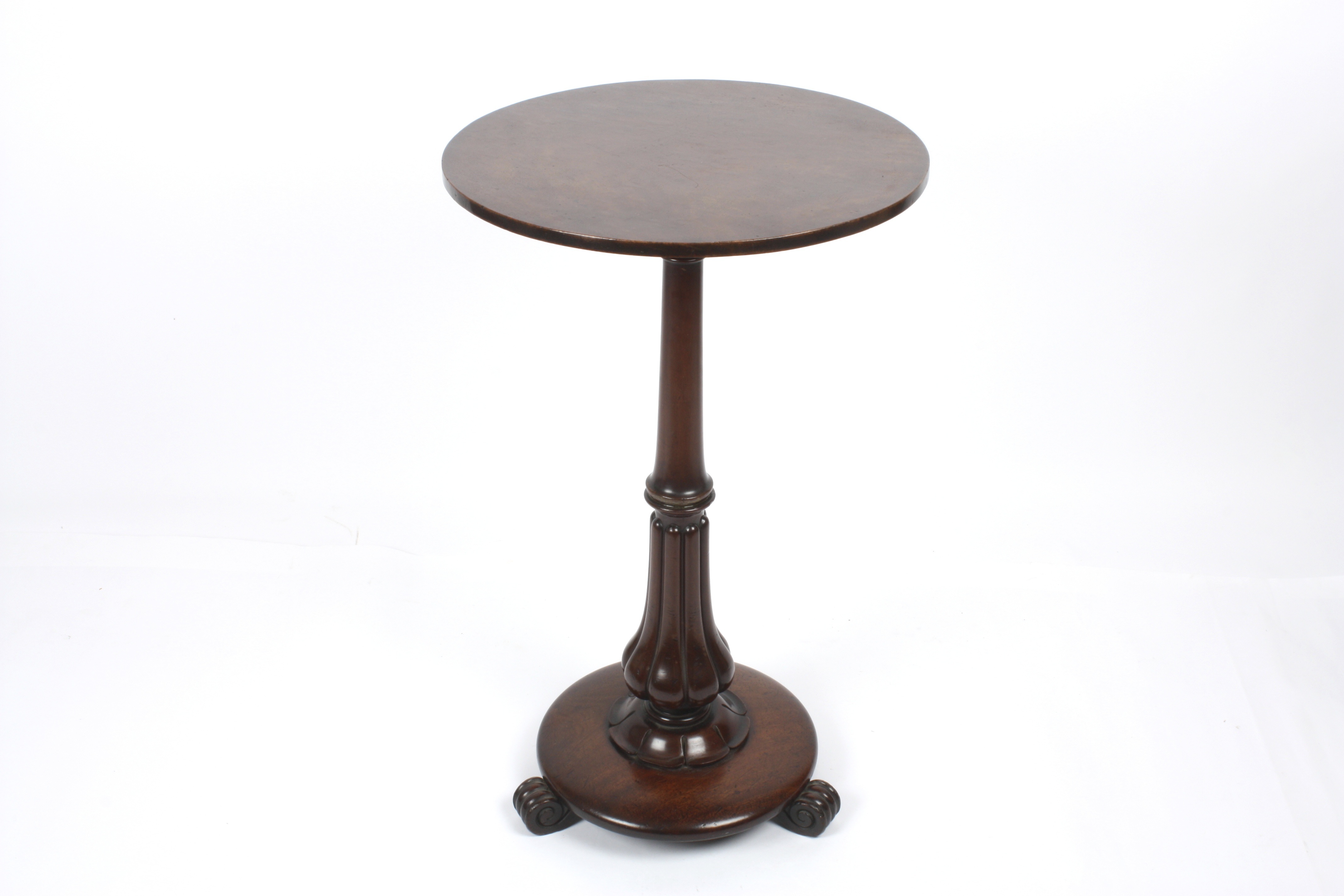 A Regency mahogany wine table
the plain circular top supported on a tapered column, with fluted - Image 3 of 5