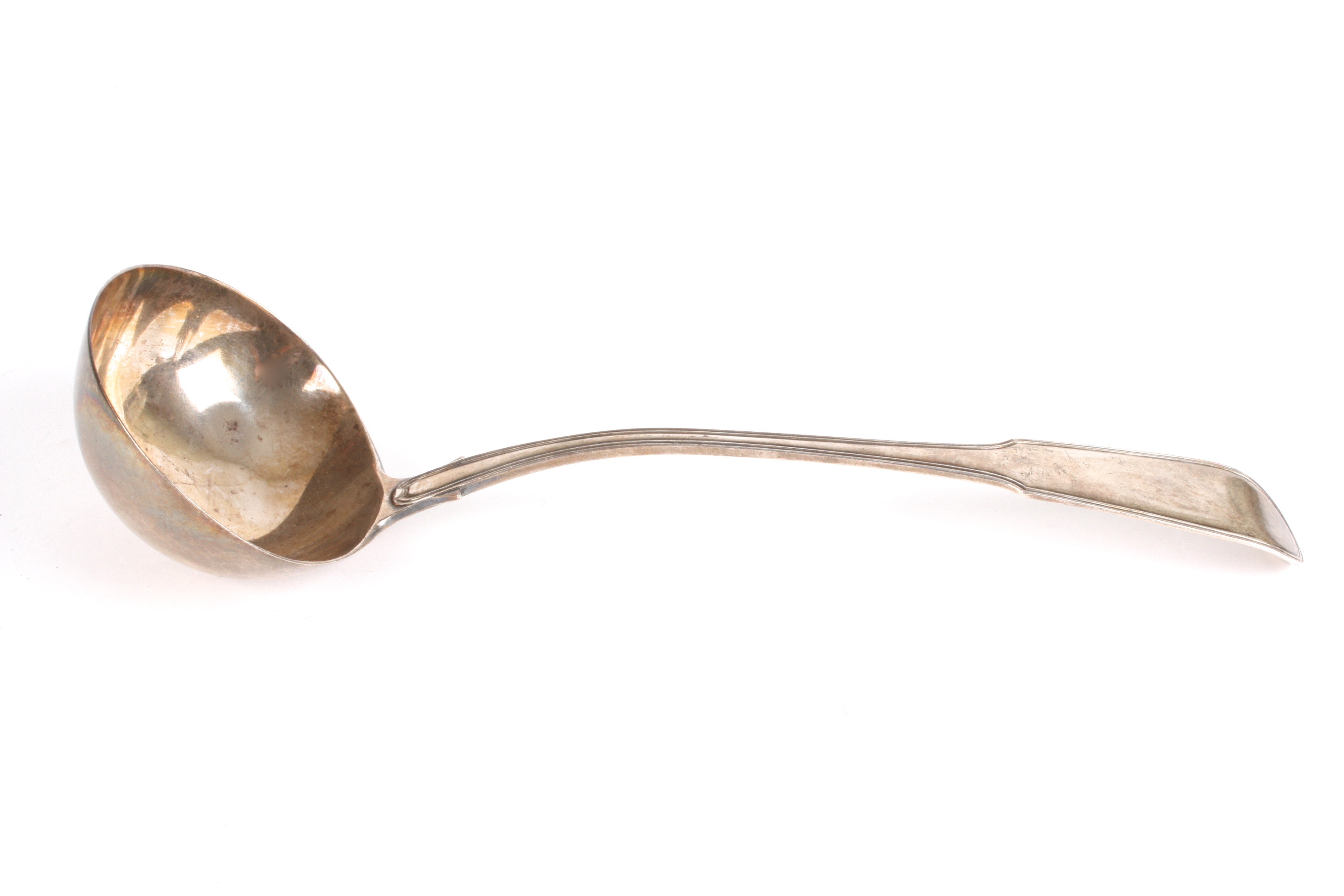 A George III silver soup ladle
hallmarked London 1811, fiddle and thread pattern.Dimensions: 6.75