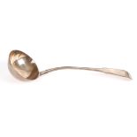 A George III silver soup ladle
hallmarked London 1811, fiddle and thread pattern.Dimensions: 6.75