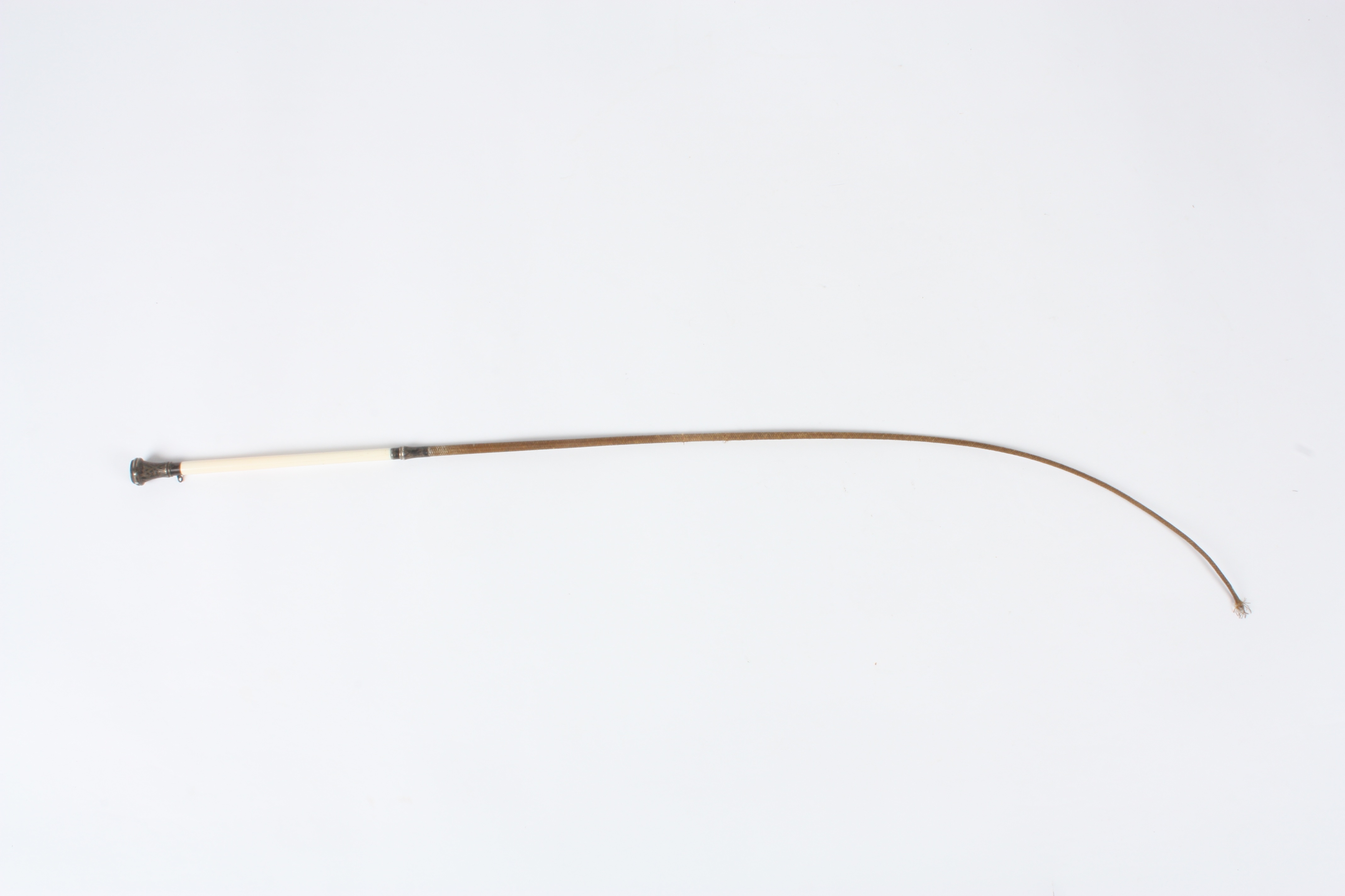 A 19th century riding crop with white metal vinaigrette
with ivory upper section surmounted by white - Image 3 of 3