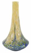 A 20th century patterned glass vasethe base of bulbous form with slender neck, and mottled blue,