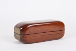 A gentleman's unusual 19th century mahogany cased travelling shaving setthe case of unusual shape