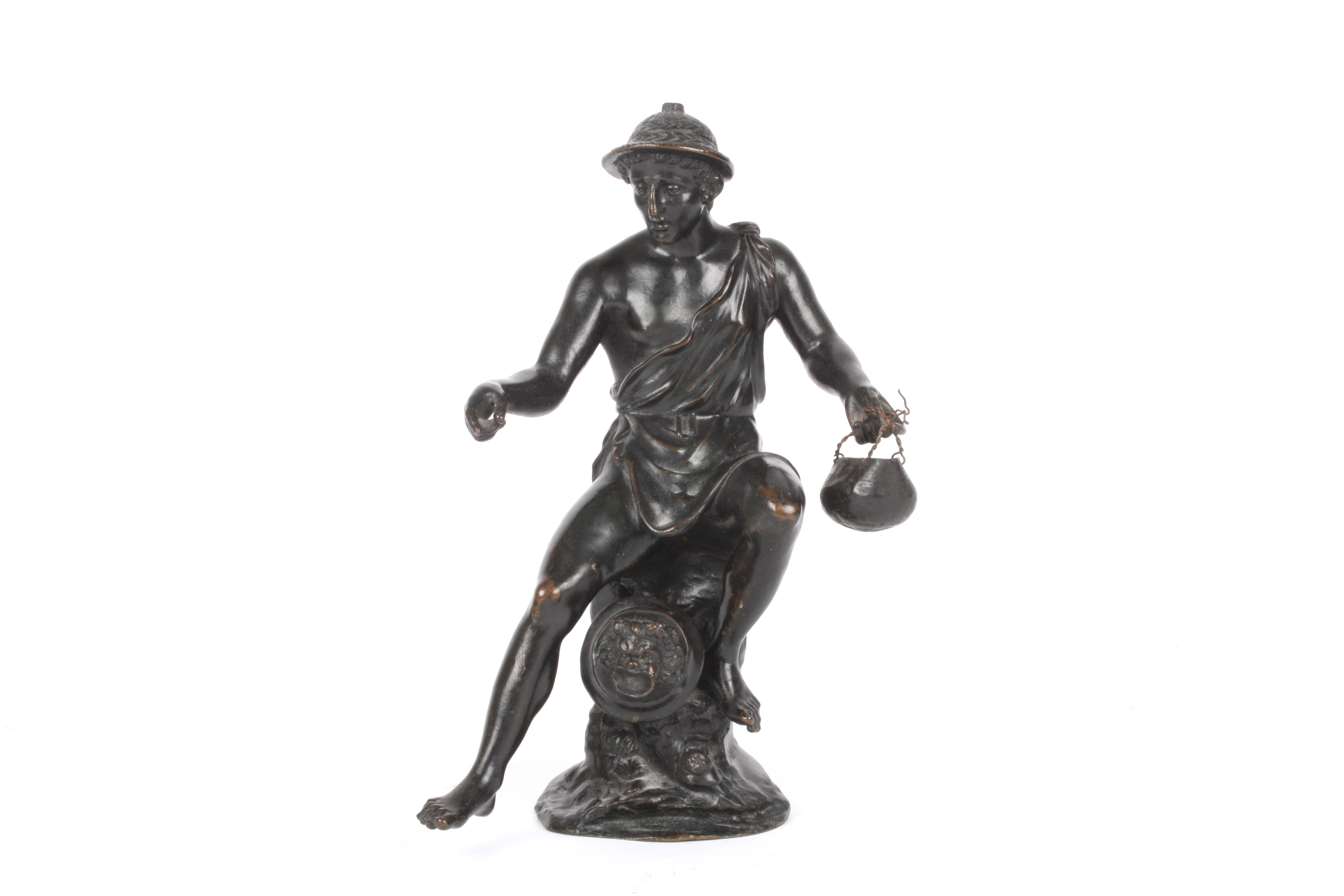 Chiurazzi Foundry, Naples
An Italian bronze sculpture of a young man seated on a naturalistic base