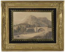 Swiss School, 19th century'Galerie d'Issel', 'Pont sur la Cherasca', aquatints, a pairDimensions: