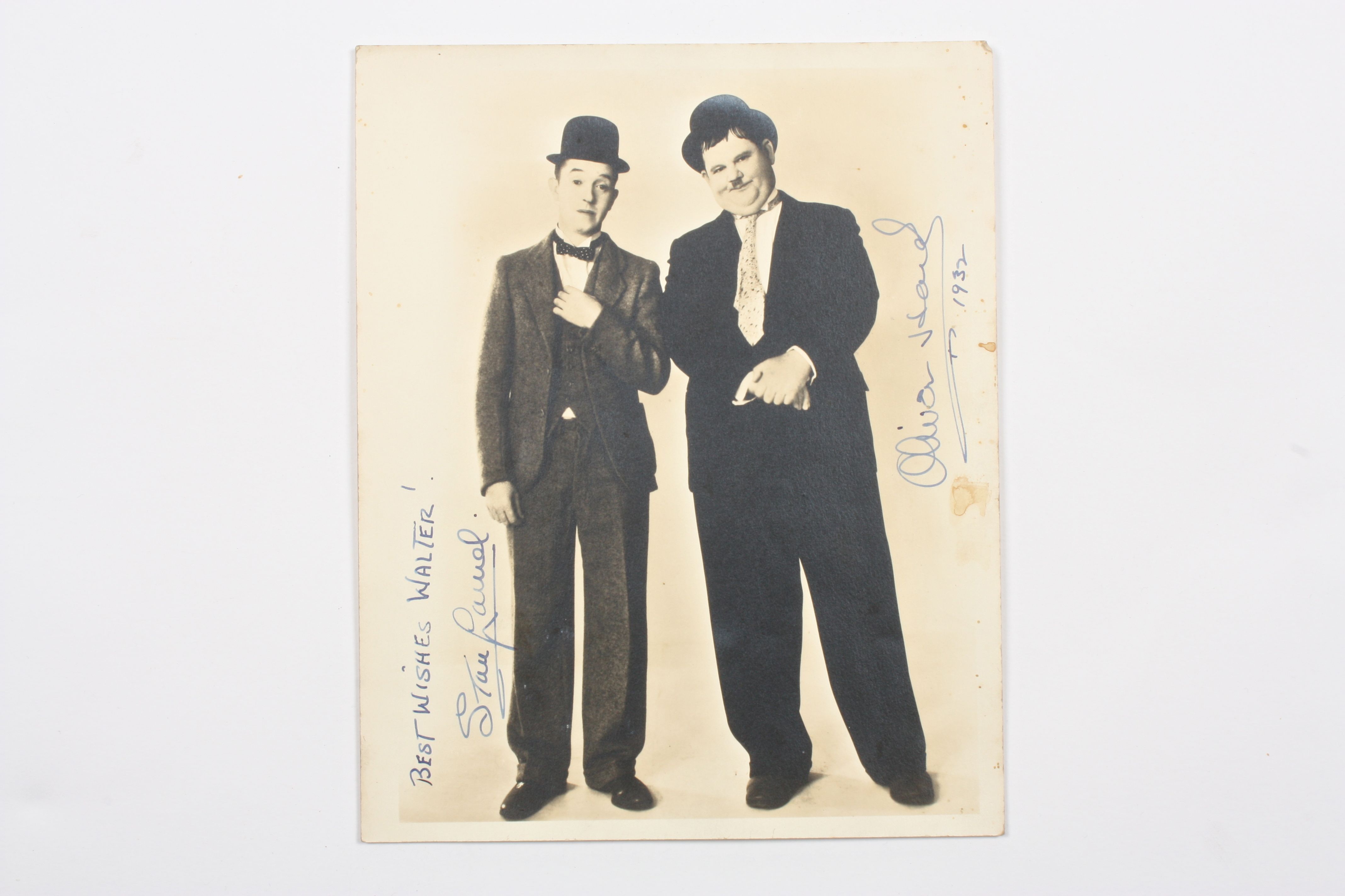 A Laurel & Hardy signed photograph
A signed photo of the comedy duo, gifted to Mr. Walter James