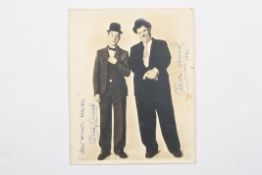 A Laurel & Hardy signed photographA signed photo of the comedy duo, gifted to Mr. Walter James