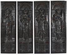 Four carved oak panelspossibly late 16th century, Flemishwith carvings in high relief depicting