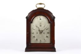 A George III mahogany table clock by Thomas Mudge and William Duttonthe 6 1/2-inch silvered dial