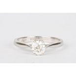 An 18ct white gold and platinum diamond solitaire ring
the old cut diamond weighing approximately