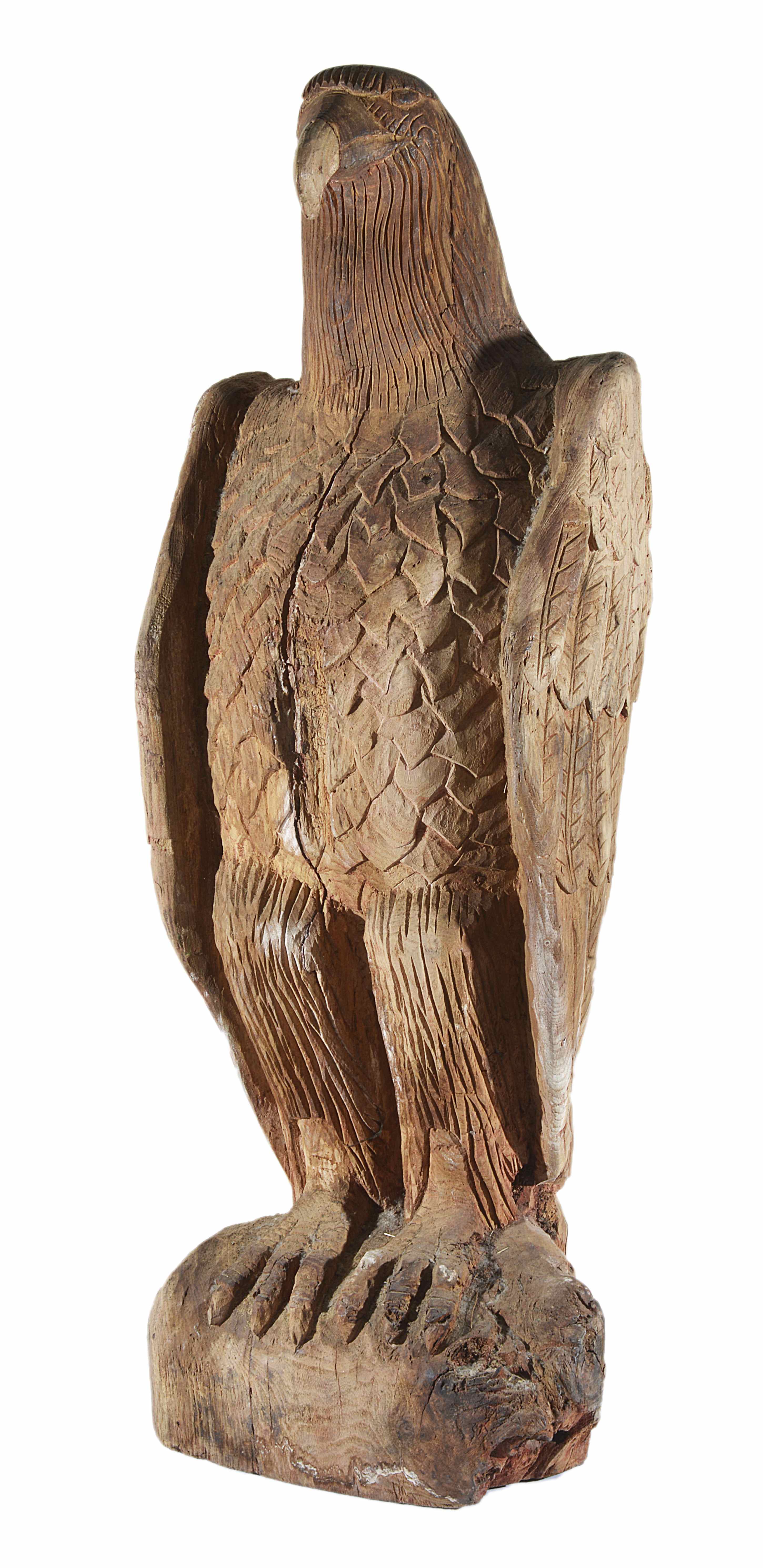 A large carved decorative wooden eagle
probably late 19th/early 20th century
realistically carved,