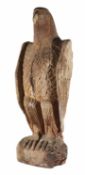 A large carved decorative wooden eagleprobably late 19th/early 20th centuryrealistically carved,