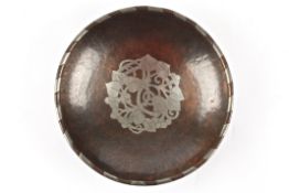 An Arts and Craft copper and pewter bowl by Hugh Wallissigned on the reverse with his monogram