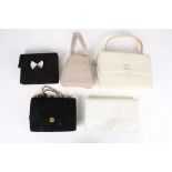 A collection of four Charles Jourdan bags.
comprising of black suede with bow, black suede with