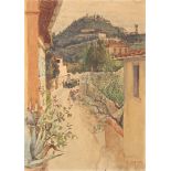 Robert Charles Goff (1837-1922) British
'Fiesole', a charming small scene of the hilltop town,