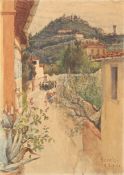 Robert Charles Goff (1837-1922) British'Fiesole', a charming small scene of the hilltop town,