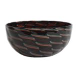 James Carpenter (b.1949) for Venini
'Calabash bowl'
black with red and green pattern, with etched