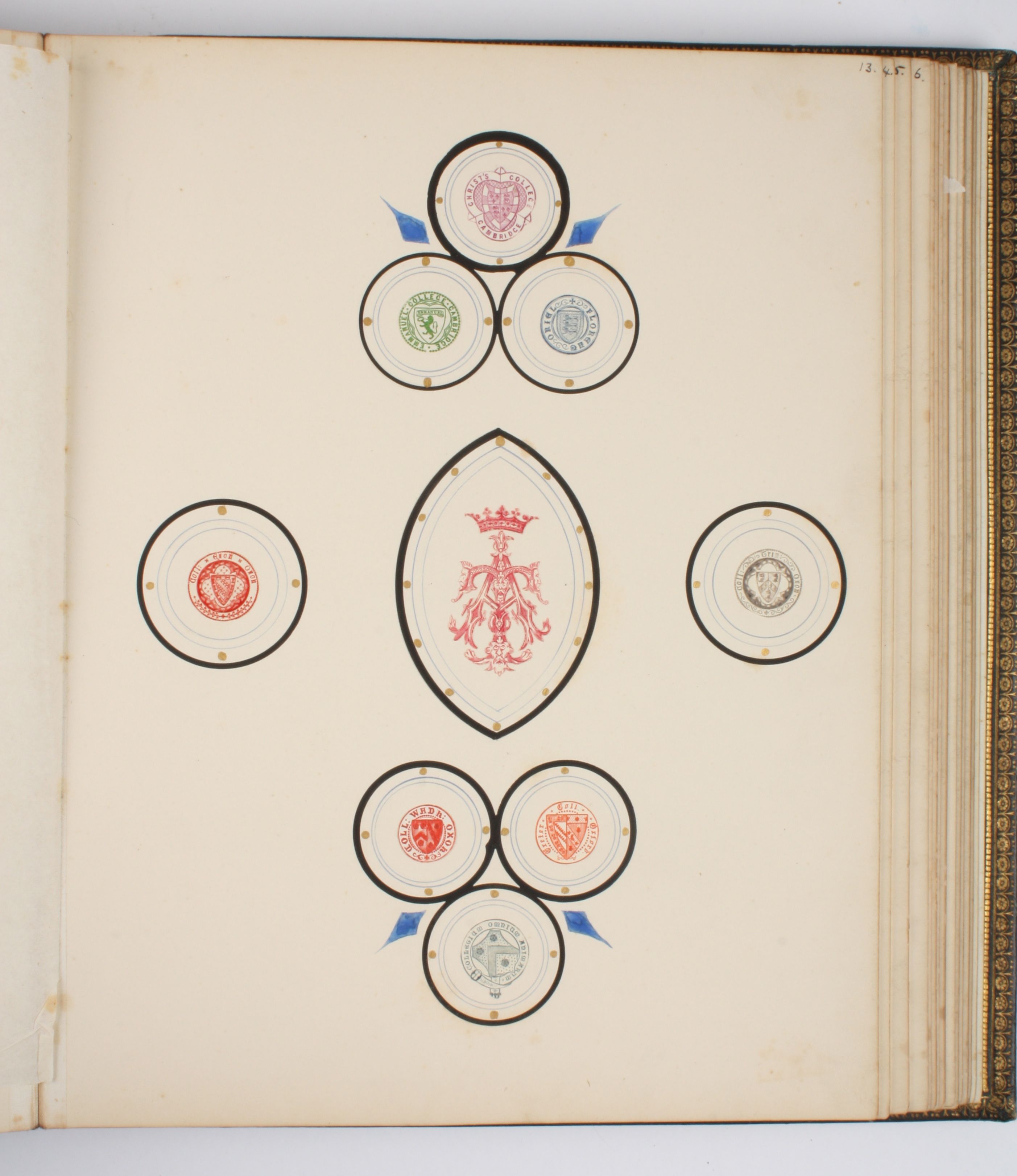 A mid to late 19th century scrap book of Armourial crests
all finely clipped, arranged and presented - Image 2 of 4