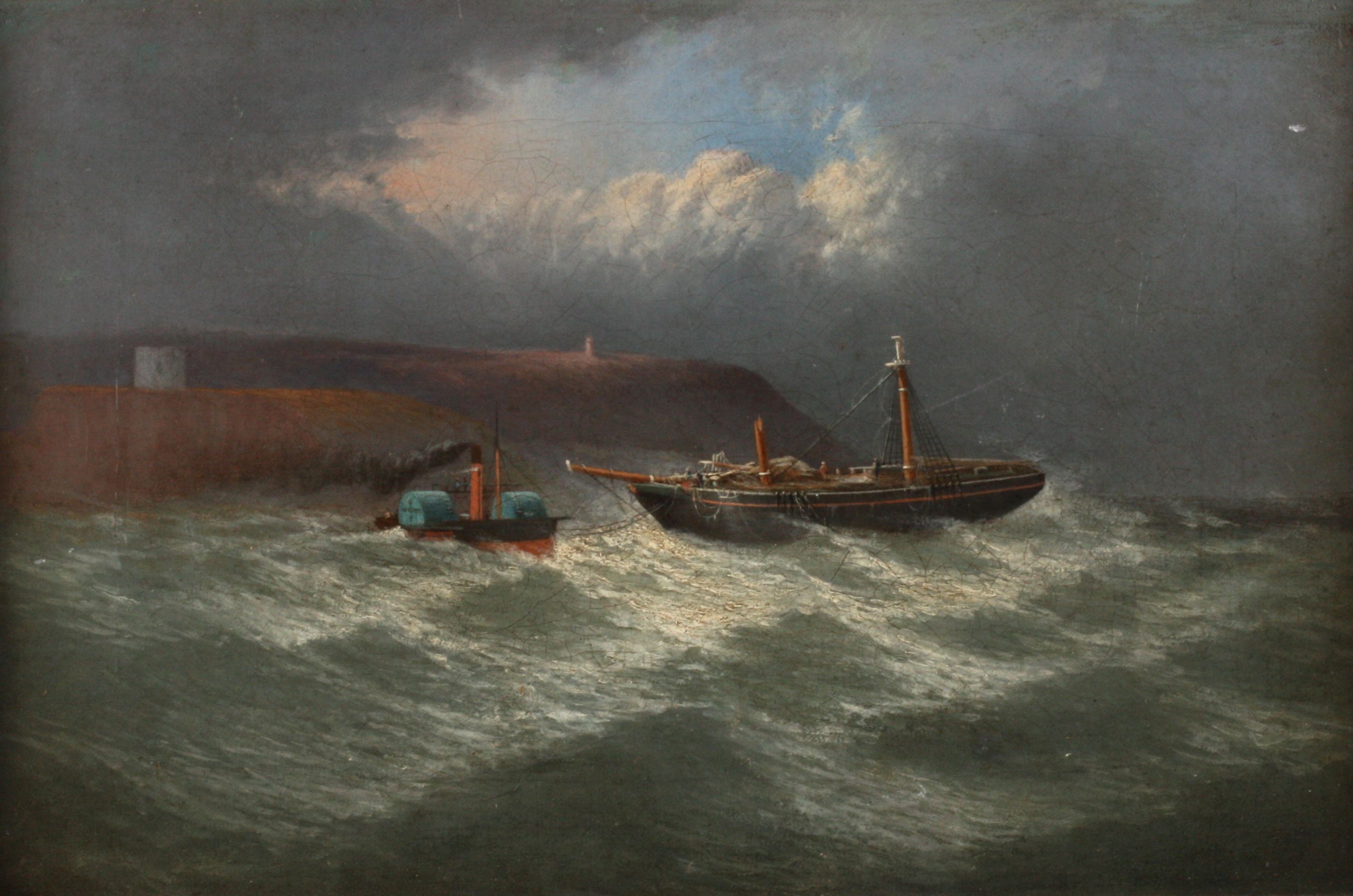 Attributed to George Henry Jenkins (1843-1919) British
A salvage scene with a sailing boat with