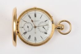 A fine Victorian 18ct gold full hunter chronograph by Charles Frodshamhallmarked London 1872, the