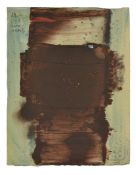 Antal Biro (Hungarian 1907-1990)'Brown Abstraction', 1963signed and dated upper left, oil and