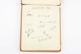 An interesting 1930s Cricket Autograph bookcontaining a collection of autographs of individual