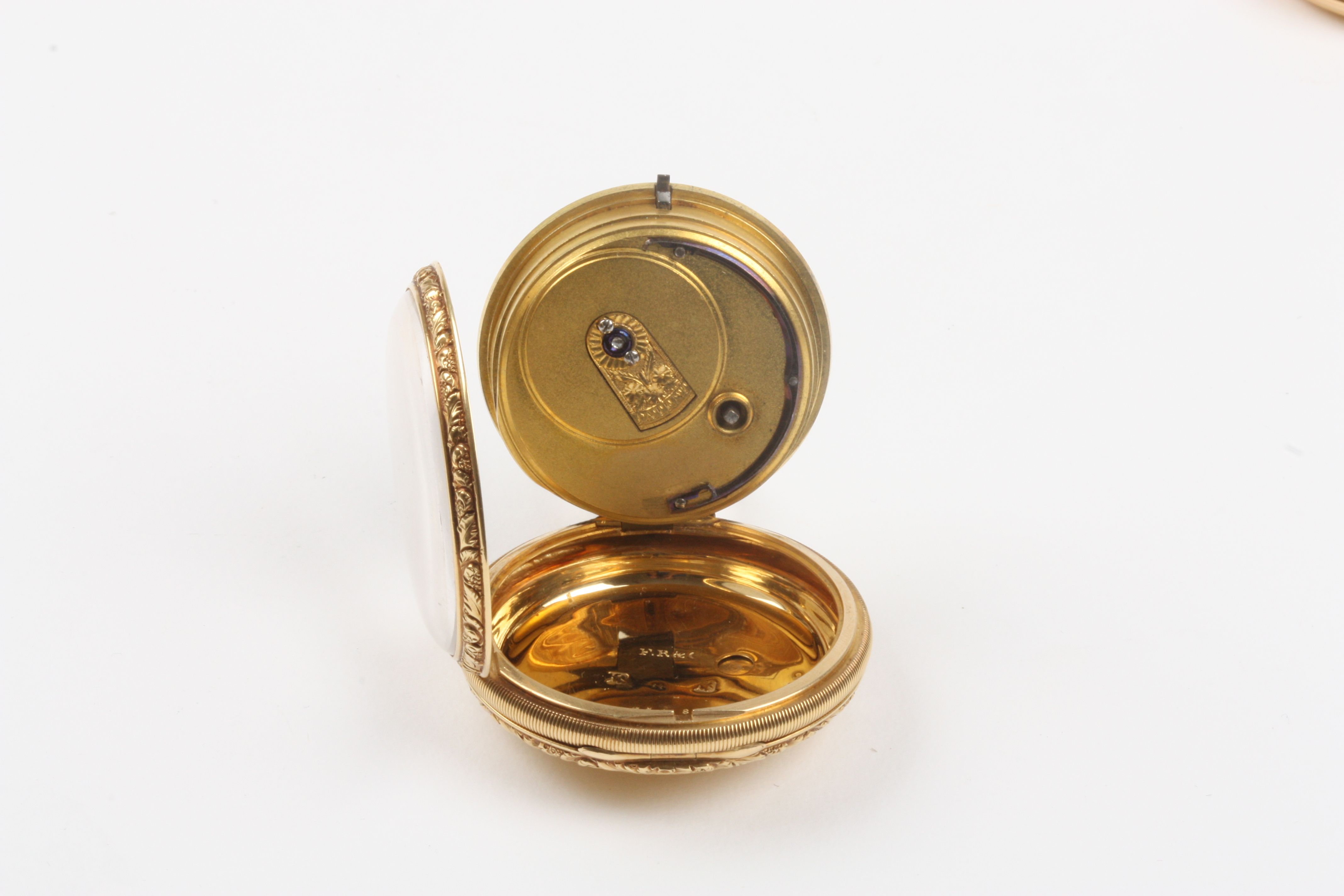 An early 19th century 18ct gold open face pocket watch by John Johnson
the gilt engine turned dial - Image 3 of 4