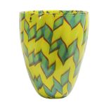 James Carpenter (b.1949) for Venini
'Calabash'
dated 1986
yellow with green and red pattern, vase,