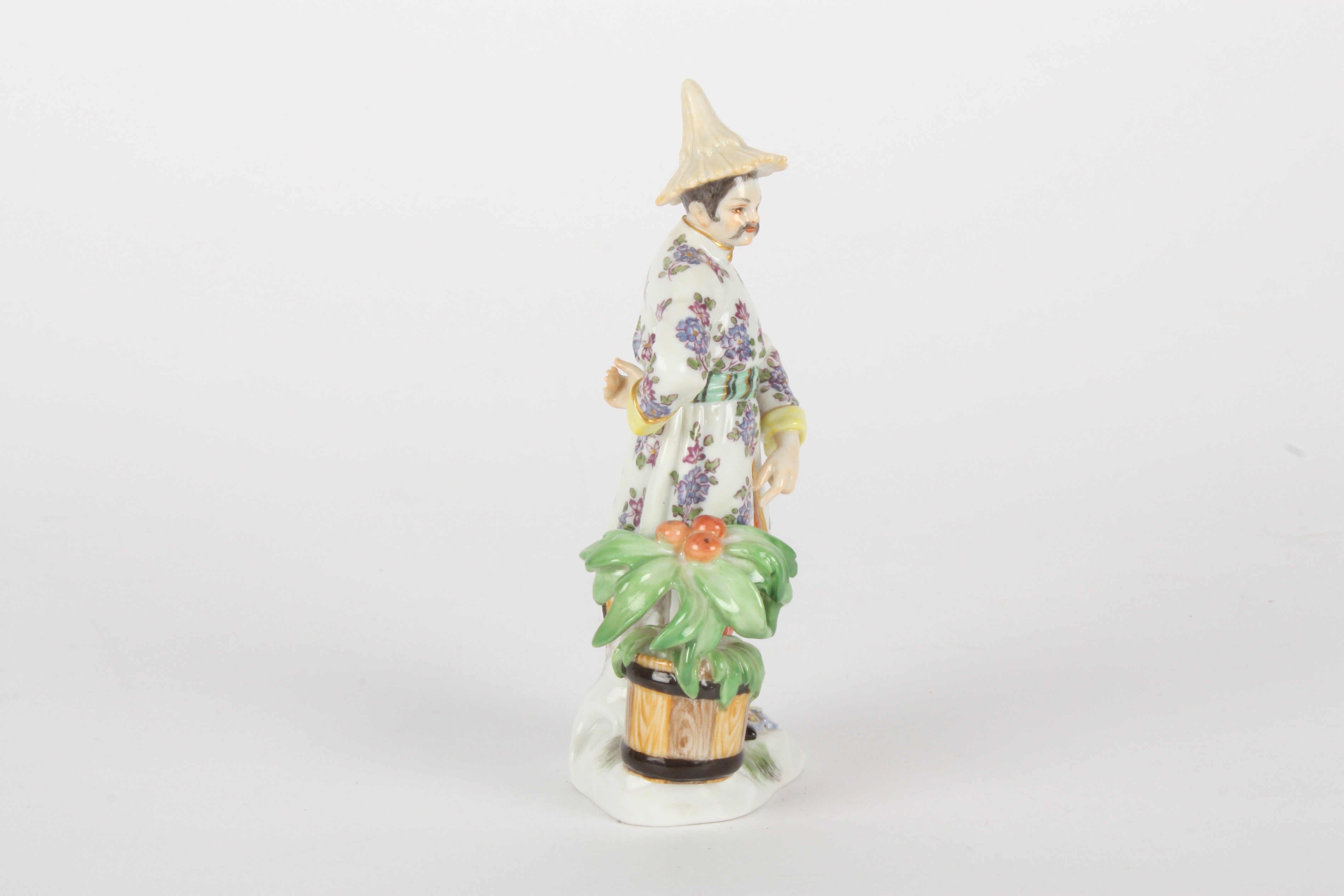 Late 20th century Meissen figure, after Elias Meyer, modelled as Japanese gentleman, standing and - Image 4 of 5