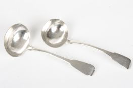 Two Georgian silver sauce ladleshallmarked London 1809, fiddle pattern, 4.2 ozt.Condition: Some