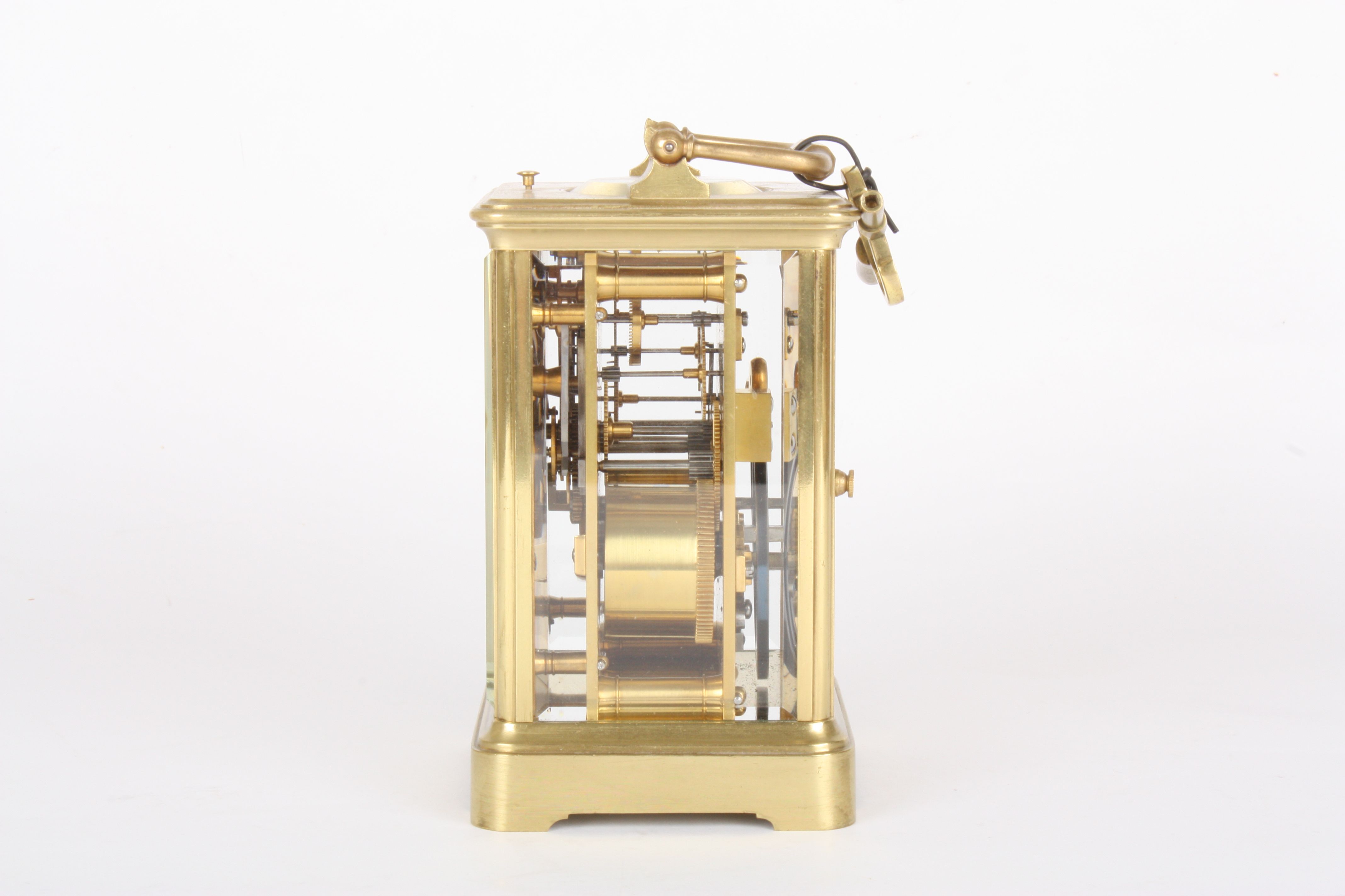 An early 20th century French brass repeating carriage clock
the white enamel dial with black Roman - Image 2 of 3