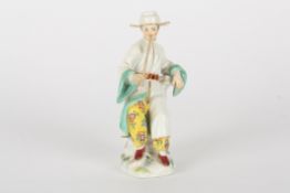 Late 20th century Meissen figure of a Japanese gentleman, after Elias Meyer,  seated on a rocky