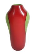 Emmanuel Babled (1967) for Venini'Elfi Vase'red and green vase, with etched signature to base