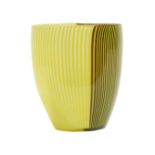 Designed by Carlo Scarpa (1906-1978) for Venini
'Tessuti'
yellow coloured vase with etched signature