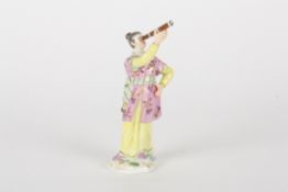 Late 20th century Meissen figure, after Elias Meyer, modelled as a Japanese lady standing holding