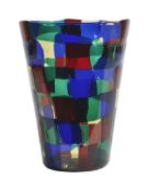 Fulvio Bianconi (1915-1996) for Venini'Pezzatto'multi-coloured vase with mosaic decoration, with