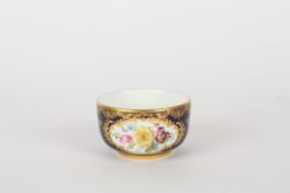 Late 20th century Meissen small sugar bowl, painted with panels of flowers and companion and