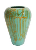 Toots Zynsky (b.1951) for Venini'Folto'green vase with etched signature to base Zinsky x venini '