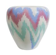 Barbara del Vicario for Venini'Fiamme series'with polychrome cane decoration. opaque vase with