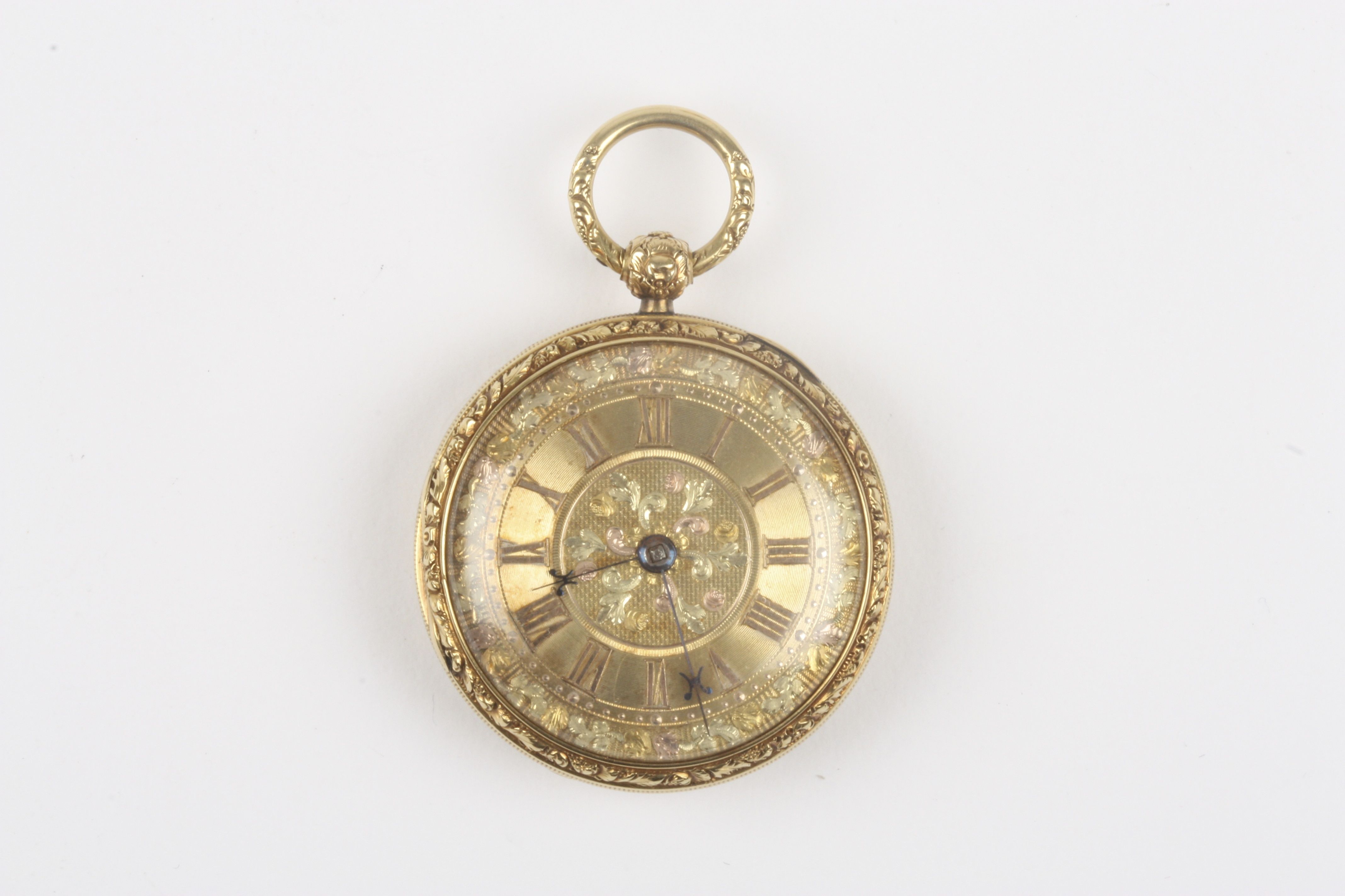 An early 19th century 18ct gold open face pocket watch by John Johnson
the gilt engine turned dial