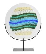 Laura Dei Santillana (b.1955) for Venini'Murrina Numeri'polychrome Murrine plate, signed and