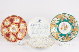 A collection of four late 20th century Meissen porcelain dishes all of different designs, painted