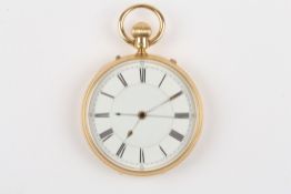 A Victorian 18ct gold open face centre second pocket watch by William Gardnerhallmarked London